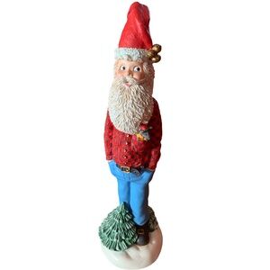 Santa Claus Flannel And Jeans Ceramic Statue